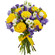 букет желтых роз и синих ирисов. Новая Зеландия